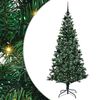 vidaXL Sapin de No&euml;l artificiel pr&eacute;-&eacute;clair&eacute; Vert 210 cm PVC et m&eacute;tal