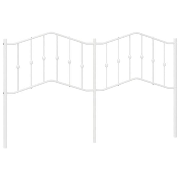 vidaXL T&ecirc;te de lit de remplacement m&eacute;tal blanc 180 cm