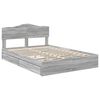 vidaXL Lit de Rangement Gris Sonoma 140 x 200 cm Bois d'ing&eacute;nierie