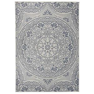vidaXL Tapis &agrave; tissage plat d'ext&eacute;rieur 140x200 cm Motif bleu