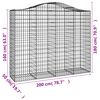 vidaXL Paniers à gabions arqués 15 pcs 200x50x160/180 cm Fer galvanisé