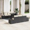 vidaXL Ensemble de Canap&eacute;s avec coussin 7 pcs Noir et Cr&egrave;me polyrotin