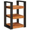 vidaXL Table de chevet 2 pcs Marron et Noir Bois d'acacia massif