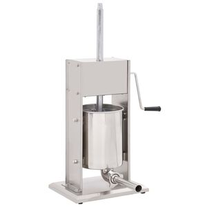 vidaXL Poussoir &agrave; saucisse manuel Argent&eacute; 10 L Acier inoxydable