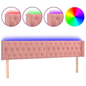 vidaXL T&ecirc;te de lit &agrave; LED Rose 183x16x78/88 cm Velours