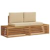 vidaXL 2 pc Ensemble de canap&eacute;s d'ext&eacute;rieur Naturel et Beige