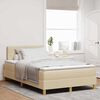 vidaXL Lit &agrave; ressorts avec matelas Cr&egrave;me 120 x 190 cm tissu