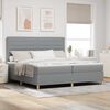 vidaXL Lit &agrave; ressort LED avec matelas Gris clair 200 x 200 cm tissu