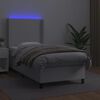vidaXL Sommier &agrave; lattes de lit matelas LED Blanc 90x200cm Similicuir