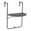 Livin'outdoor Table pliable de balcon demi-ronde Gris