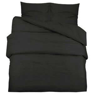 vidaXL Ensemble de housse de couette Noir 260x220 cm Microfibre l&eacute;g&egrave;re