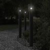vidaXL Lampadaires d'extérieur avec sortie 3 pcs noir acier inoxydable