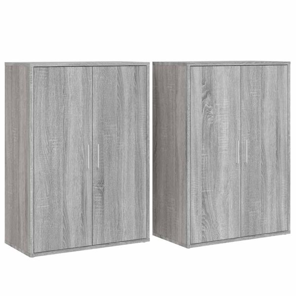 vidaXL Buffets 2 pcs sonoma gris 60x31x84 cm bois d'ingénierie