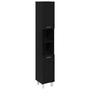 vidaXL Cabinet de salle de bain Ch&ecirc;ne noir 30 x 30 x 179 cm