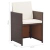 vidaXL Ensemble &agrave; manger d'ext&eacute;rieur 15 pcs avec coussins rotin Marron