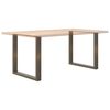vidaXL Pieds de table à manger en forme de U, 2 pièces, acier naturel, 90 x (72-73) cm