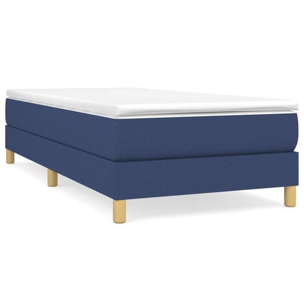 vidaXL Sommier &agrave; lattes de lit avec matelas Bleu 80x200 cm Tissu