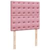 vidaXL Sommier &agrave; lattes de lit avec matelas Rose 90x200 cm Velours