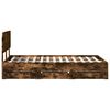 vidaXL Cadre de lit Ch&ecirc;ne Fum&eacute; 135 x 190 cm Bois d&rsquo;ing&eacute;nierie