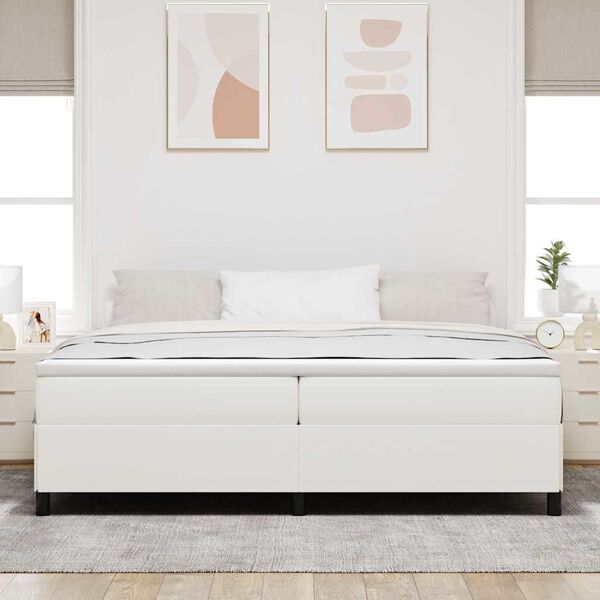 vidaXL Cadre de lit Cr&egrave;me 200 x 200 cm Tissu en velours c&ocirc;tel&eacute;