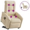 vidaXL Fauteuil inclinable de massage &eacute;lectrique Cr&egrave;me Tissu