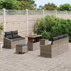 vidaXL Ensemble de canap&eacute; de jardin avec coussin 8 pcs Gris polyrotin