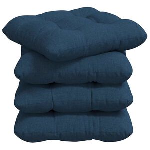 vidaXL Coussins de si&egrave;ge 4 pcs Bleu 40 x 40 x 12 cm tissu