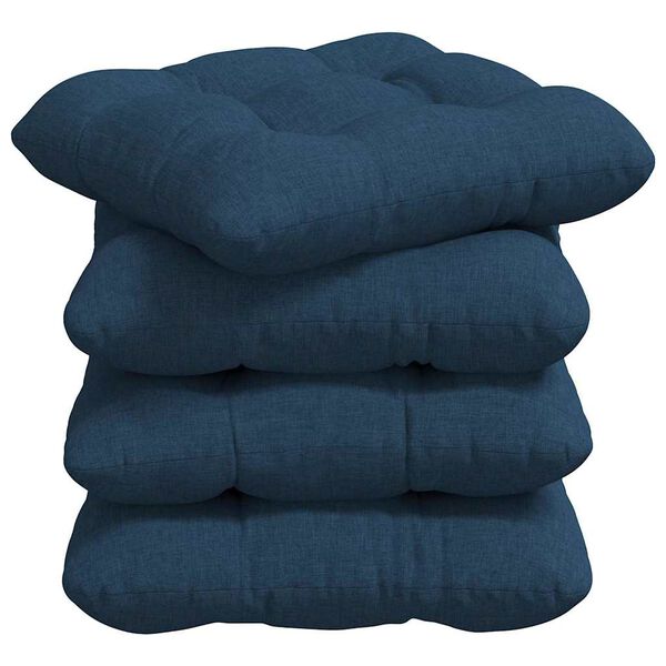 vidaXL Coussins de si&egrave;ge 4 pcs Bleu 40 x 40 x 12 cm tissu