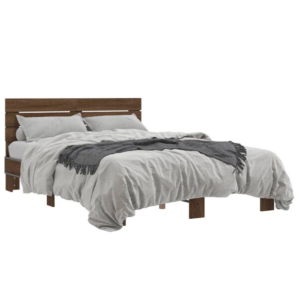 vidaXL Cadre de lit sans matelas ch&ecirc;ne marron 120x190 cm