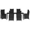 vidaXL Ensemble de salle &agrave; manger pour jardin 7 pcs Noir polyrotin