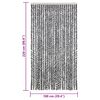 vidaXL Rideau anti-mouches gris et noir et blanc 100x220 cm chenille
