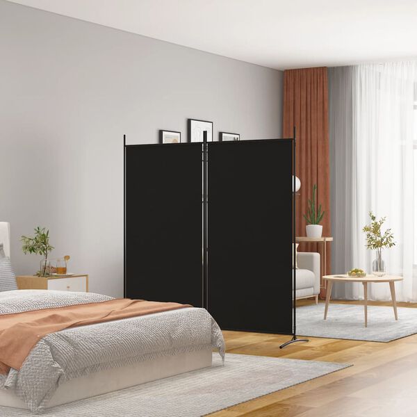 vidaXL Cloison de s&eacute;paration 2 panneaux Noir 175x180 cm Tissu