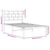 vidaXL Cadre de lit m&eacute;tal sans matelas et t&ecirc;te de lit blanc 100x200 cm