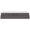 vidaXL Lit avec rangement et matelas avec matelas 2 pcs Gris Cuir