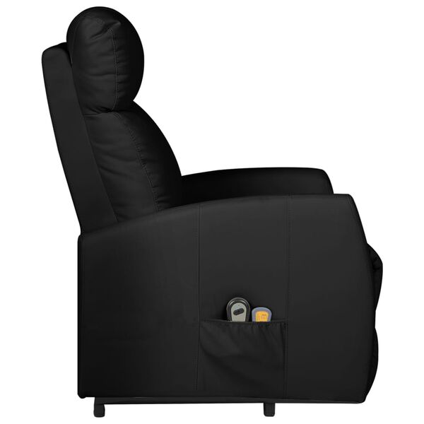 vidaXL Fauteuil de massage Noir Similicuir