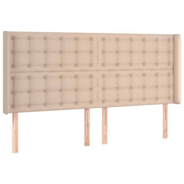 vidaXL T&ecirc;te de lit &agrave; LED Cappuccino 183x16x118/128 cm Similicuir