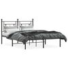 vidaXL Cadre de lit m&eacute;tal sans matelas avec t&ecirc;te de lit noir 135x190cm