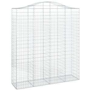 vidaXL Panier de gabions arqu&eacute; 200x50x220/240 cm Fer galvanis&eacute;