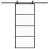 vidaXL Porte coulissante kit de quincaillerie noir 90x205 cm verre ESG