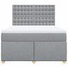 vidaXL Sommier &agrave; lattes de lit avec matelas Gris clair 160x200cm Tissu