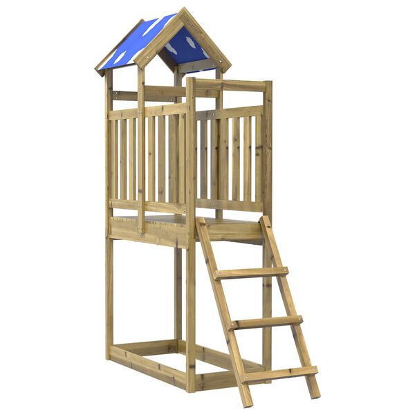vidaXL Tour de jeu Marron 52,5 x 110,5 x 215 cm Bois solide impr&eacute;gn&eacute;