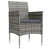 vidaXL Ensemble à manger de jardin et coussins 3 pcs Gris et noir