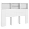 vidaXL Armoire &agrave; t&ecirc;te de lit Blanc 140x19x103,5 cm
