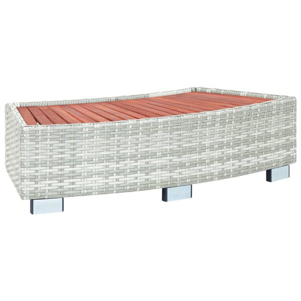 vidaXL Marche de spa Gris clair R&eacute;sine tress&eacute;e 92x45x25 cm
