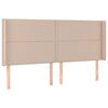 vidaXL T&ecirc;te de lit &agrave; LED Cappuccino 203x16x118/128 cm Similicuir