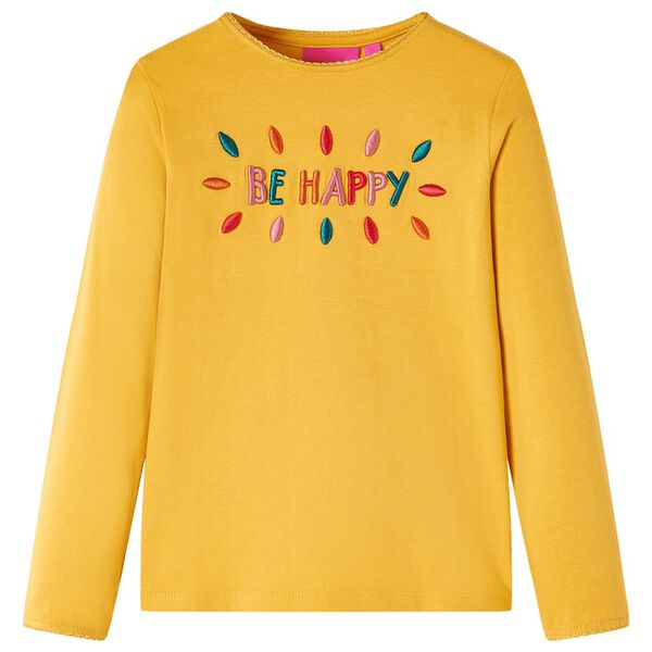 T-shirt enfants &agrave; manches longues ocre fonc&eacute; 128