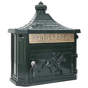 vidaXL Bo&icirc;te aux lettres murale Vert 40,5 x 16 x 45 cm Aluminium coul&eacute;