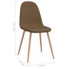 vidaXL Chaises &agrave; manger lot de 4 marron tissu