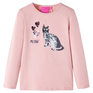 T-shirt enfants &agrave; manches longues rose clair 104