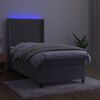 vidaXL Sommier &agrave; lattes de lit matelas et LED Gris clair 100x200 cm